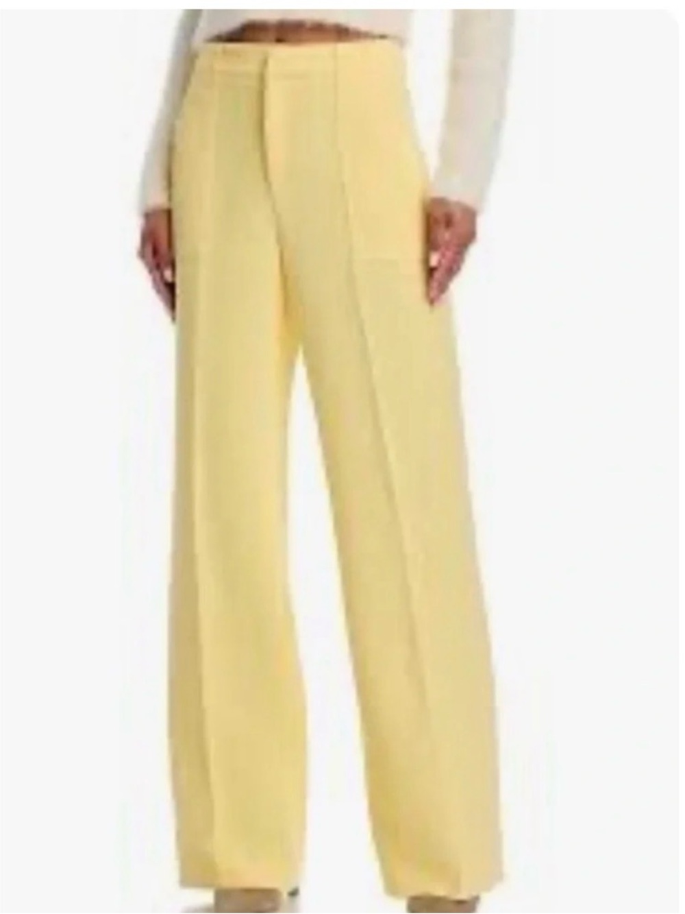 Aqua Wide-Leg High-Rise Pants in Buttery Yellow NWT XL
